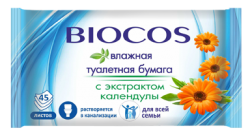 Влажная туалетная бумага BioCos для всей семьи, уп.45