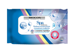 Влажные салфетки BioCos SPA freshness с ионами серебра, уп.15