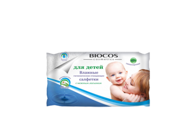 Влажные салфетки BioCos для детей, уп.15