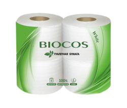 Туалетная бумага BioCos, уп. 4 рулона