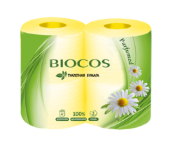 Туалетная бумага BioCos с ароматом ромашки, уп. 4 рулона