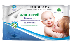 Влажные салфетки BioCos для детей, уп.60    экономичная упаковка