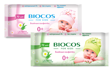 Детские влажные салфетки BioCos, 72 шт. 