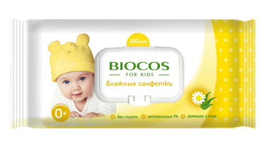 Детские влажные салфетки BioCos, 100 шт. 