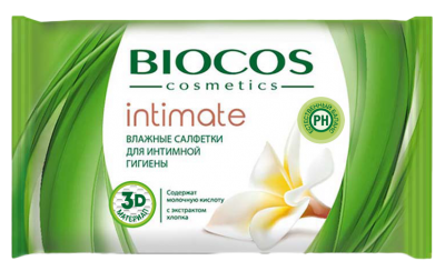 Влажные салфетки BioCos для интимной гигиены intimate 15шт. 